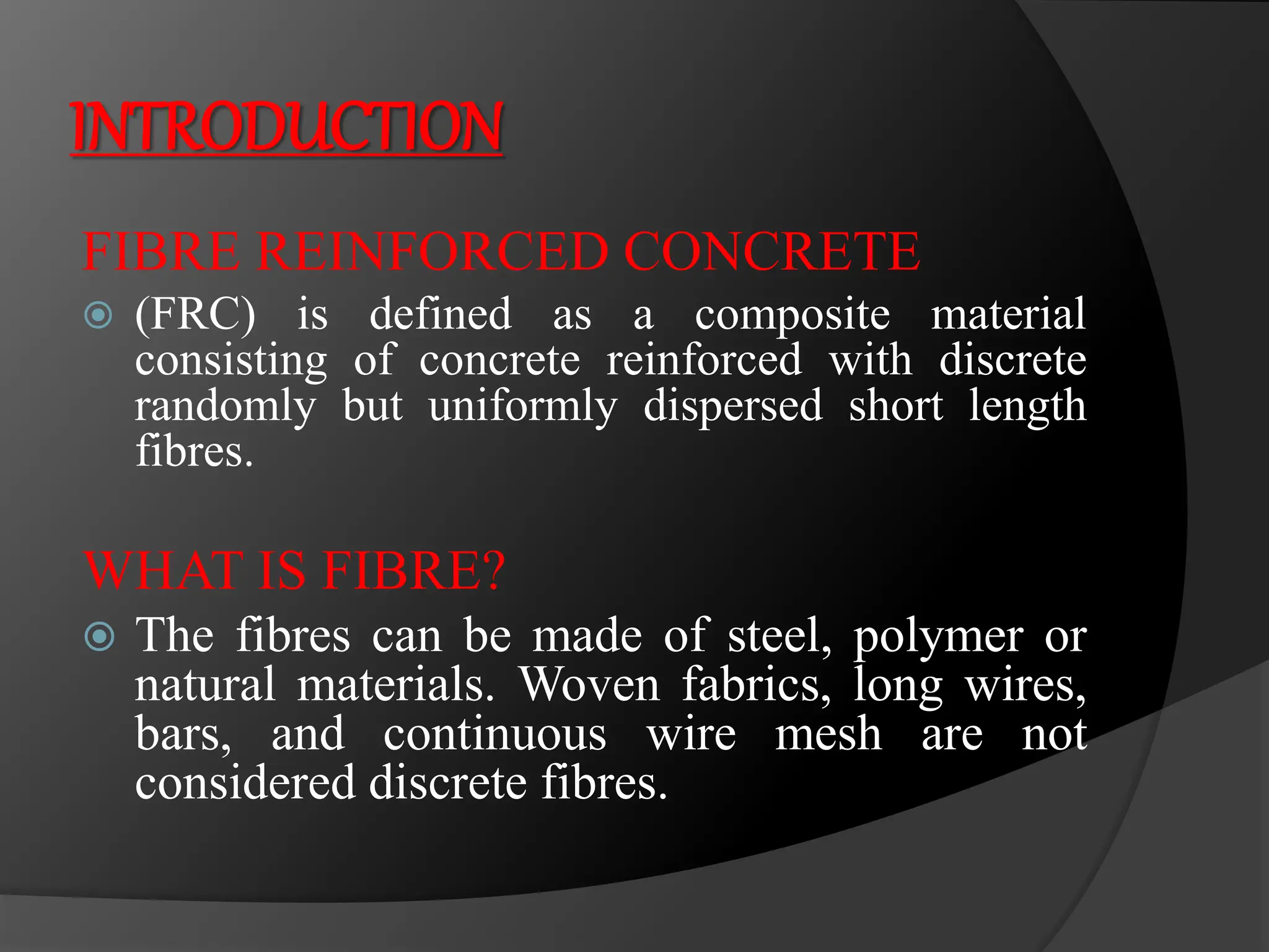 Photo inspiration: Dispersed Fiber Reinforced Polymers Reference: Use Of Discrete Fibre In Road Construction Final Pptx