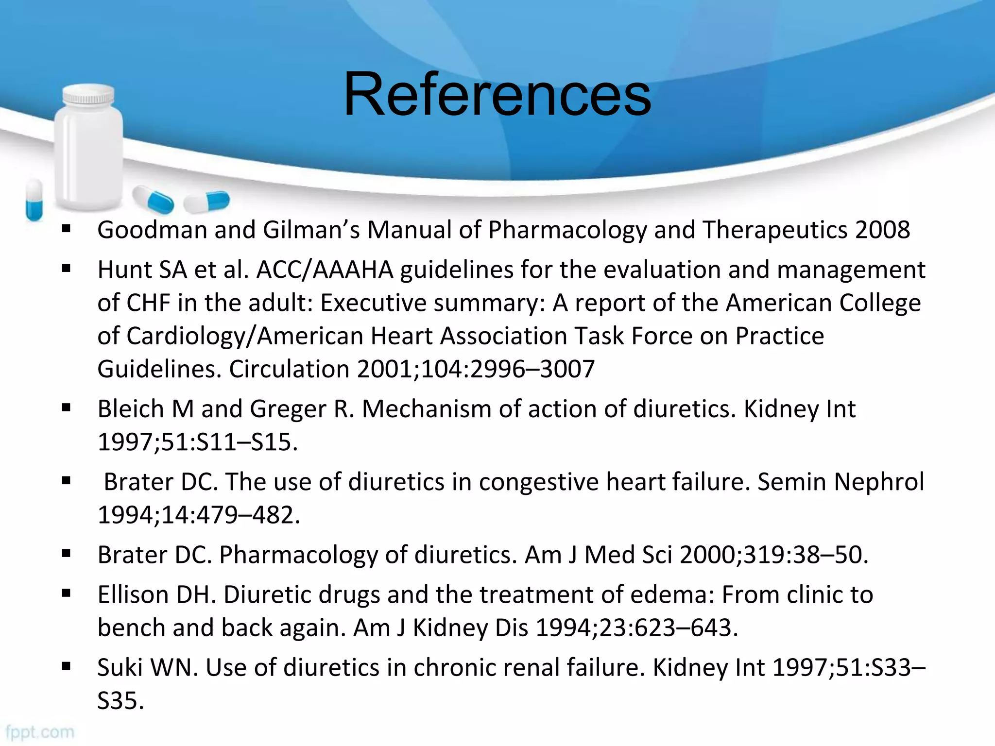 Use of diuretics in congestive heart failure. pptx | PPTX