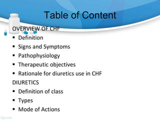 Use of diuretics in congestive heart failure. pptx | PPTX
