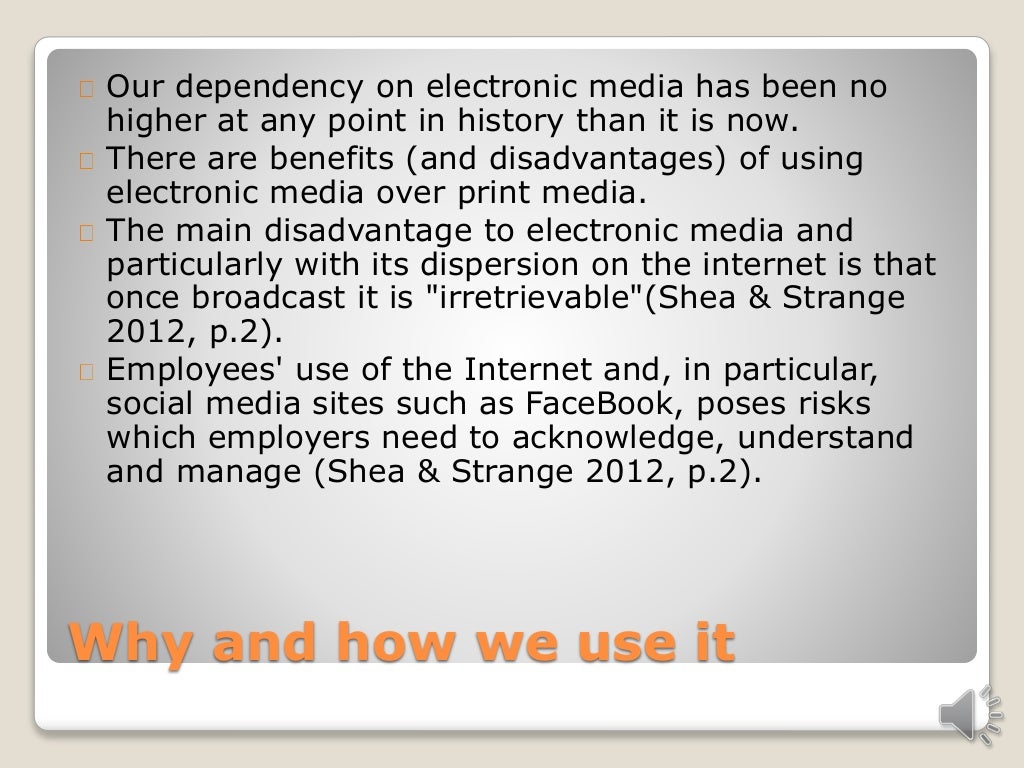 Use Of Electronic Media In The Work Place