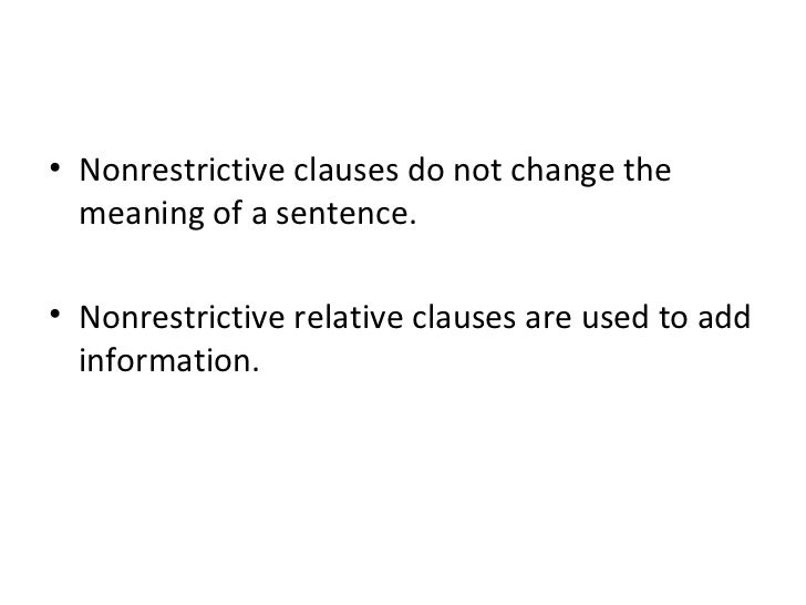 Nonrestrictive relative clauses