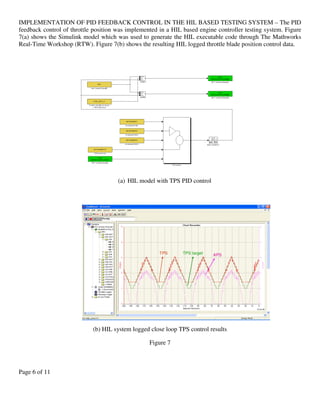 Use of feedback control to improve hil based ecu system function ...