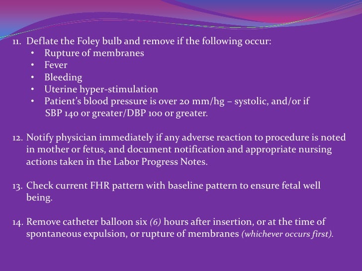 use of foley catheter for cervical ripening foley bulb