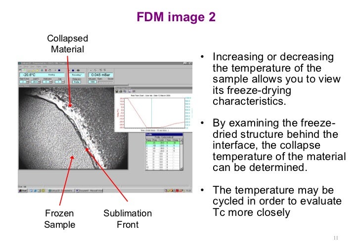 Use Of Freeze Drying Microscopy To Determine Critical Parameters