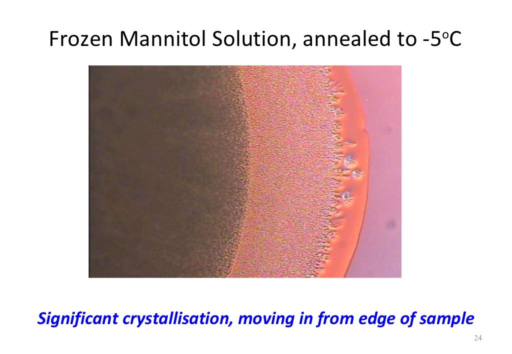 Use Of Freeze Drying Microscopy To Determine Critical Parameters