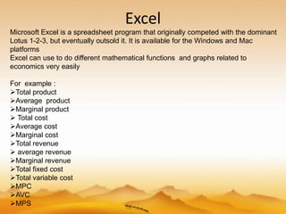 Use of ict in economics | PPTX