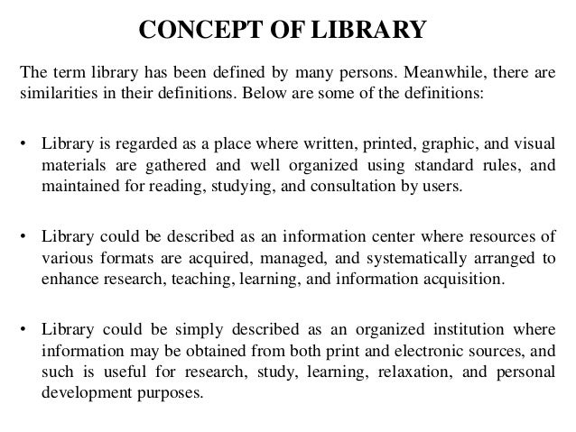 Use of library