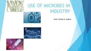 USE OF MICROBES IN
INDUSTRY
-Prof. Snehal B Jadhav
 