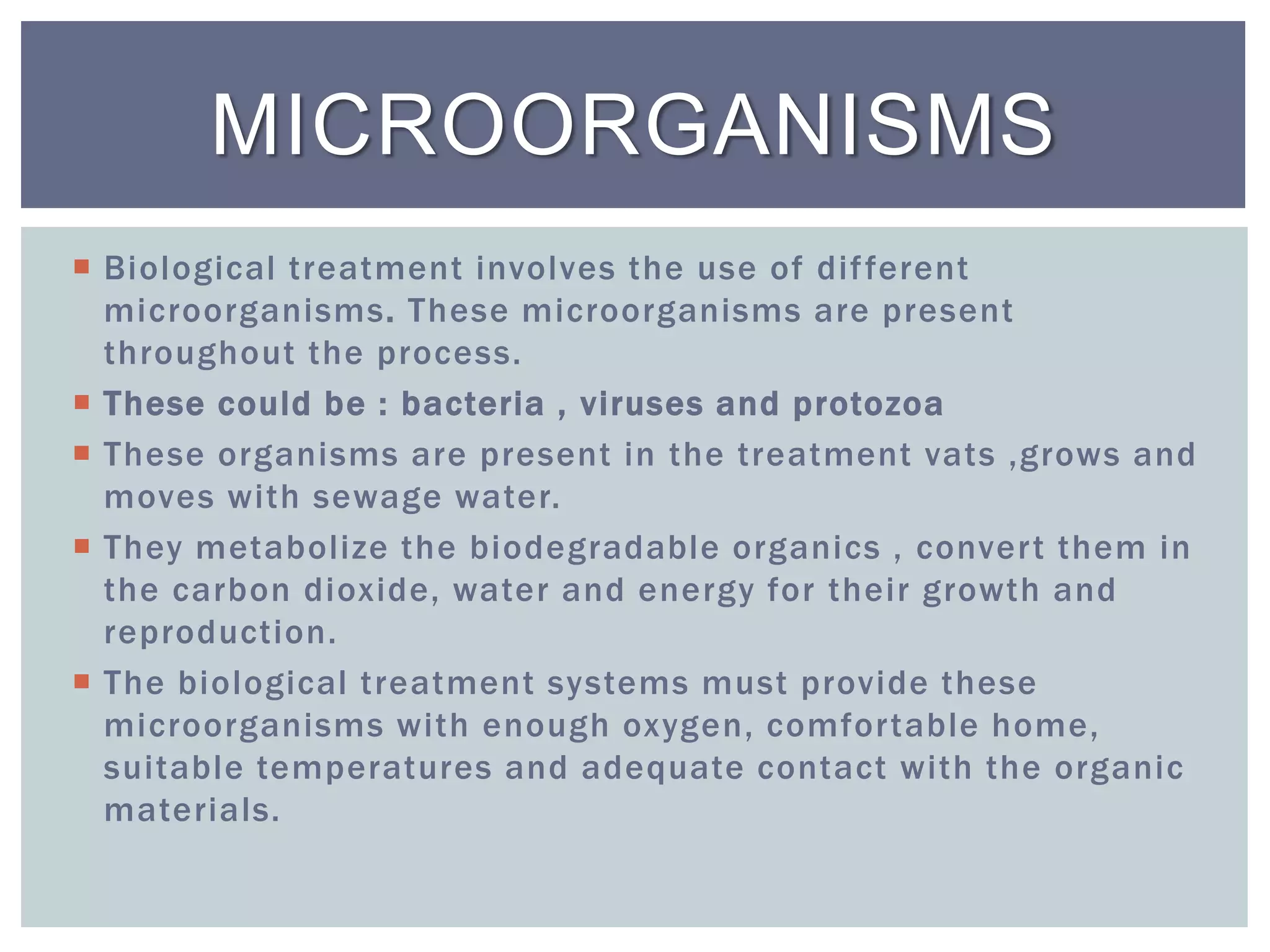 Use of microorganisms in wastewater treatment | PPTX
