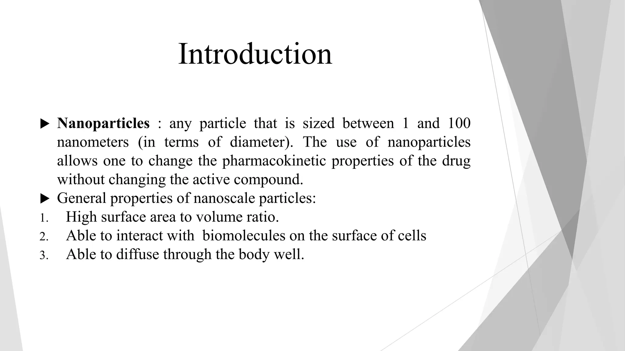Use of nanoparticles in drug delivery | PPTX