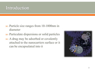 Use of nanoparticles in drug delivery | PPTX