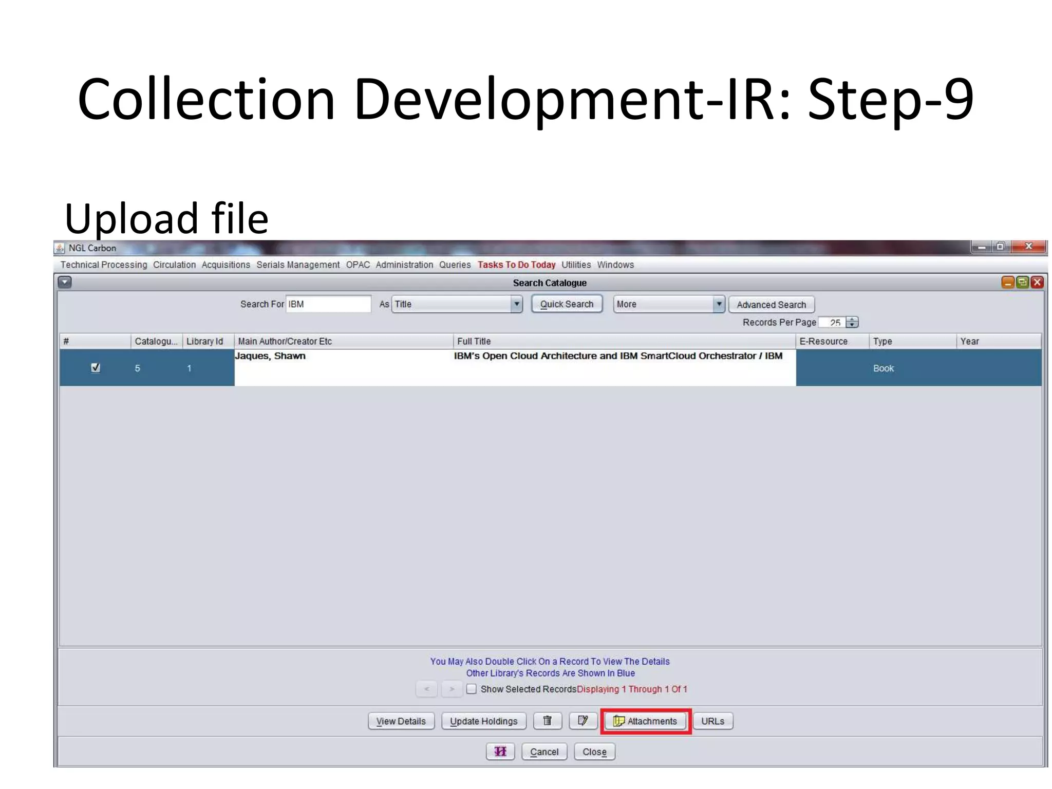 Collection Development-IR: Step-9 Upload file 