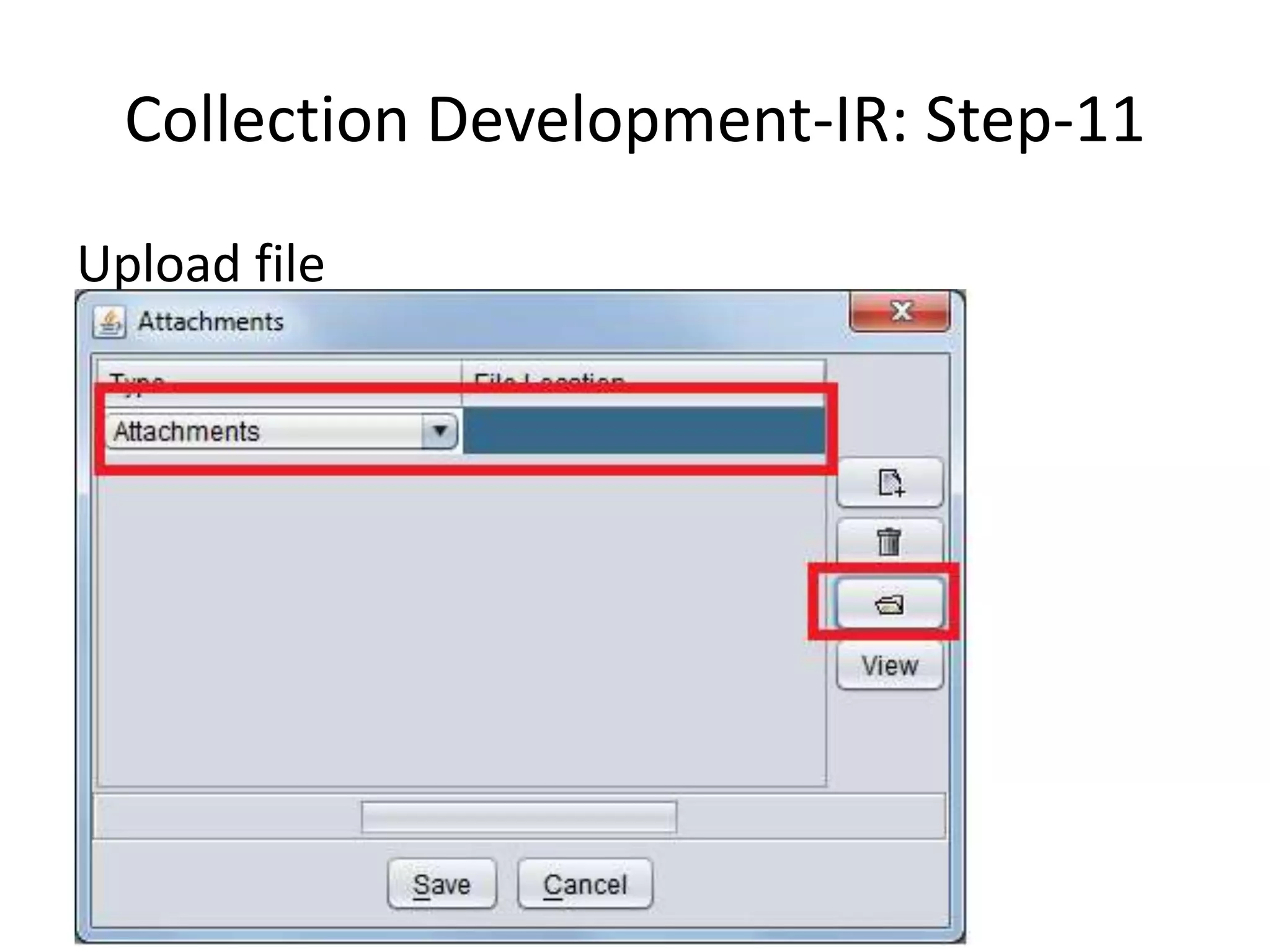 Collection Development-IR: Step-11 Upload file 