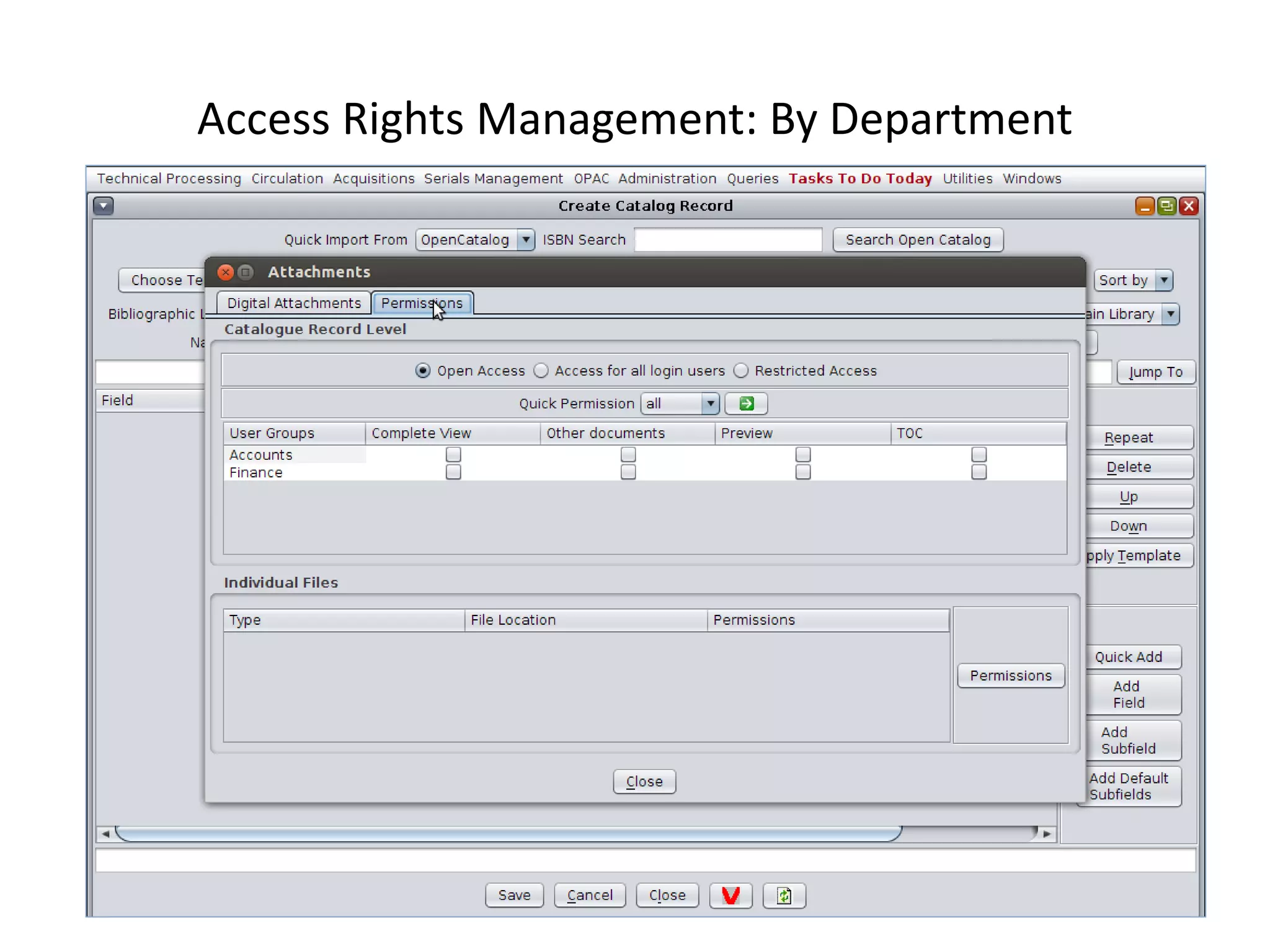 Access Rights Management: By Department 