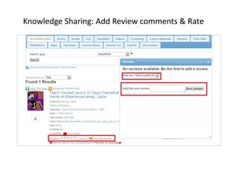 Knowledge Sharing: Add Review comments & Rate 
 