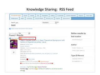 Knowledge Sharing: RSS Feed 
 