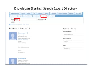 Knowledge Sharing: Search Expert Directory 
 