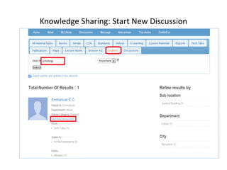 Knowledge Sharing: Start New Discussion 
 