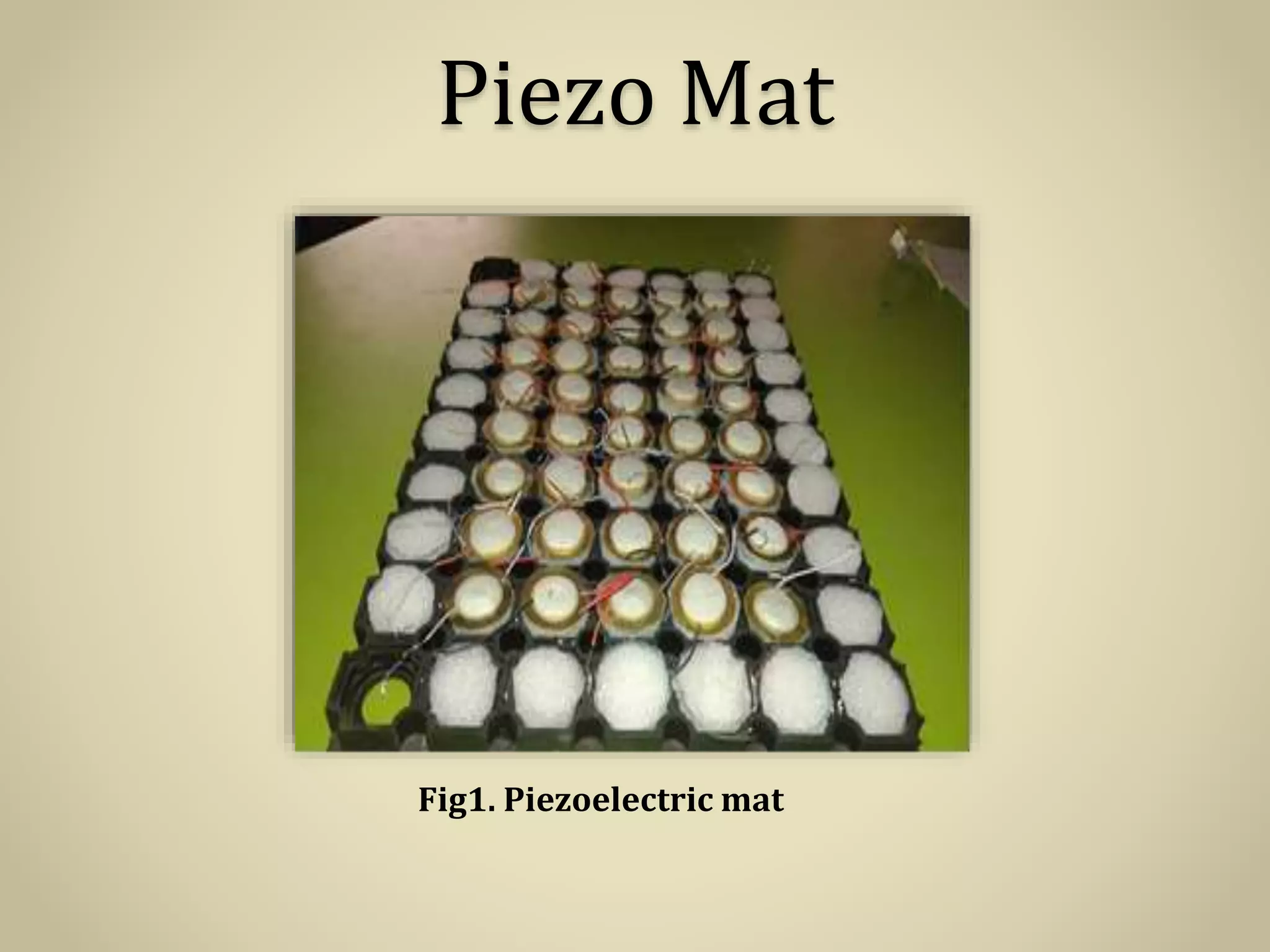 Piezo Mat
Fig1. Piezoelectric mat
 