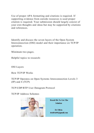 Use of proper APA formatting and citations is required. If supportin | PDF