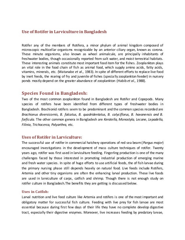 use of rotifer