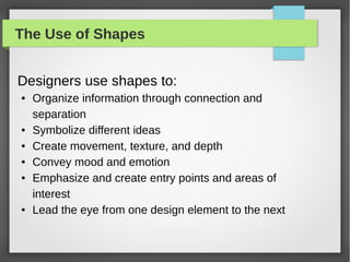Graphical Work Using Shapes Use of Shapes in Graphic Design | PDF