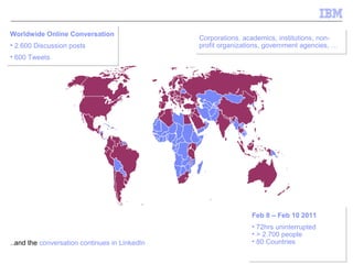 Worldwide Online Conversation
                                               Corporations, academics, institutions, non-
•...