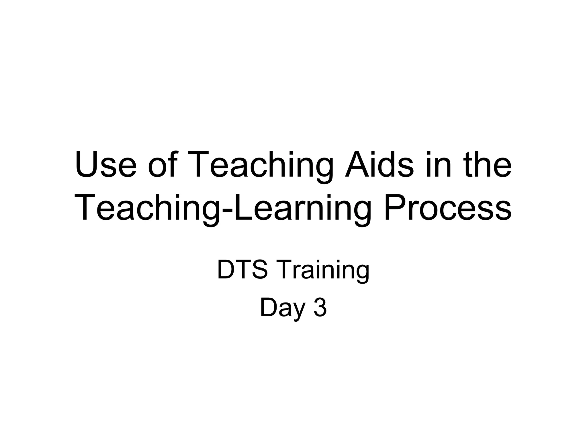 Use of teaching aids in the teaching learning process PPT