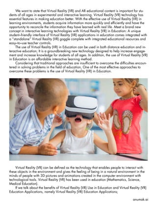 Use Of Virtual Reality In Education | PDF