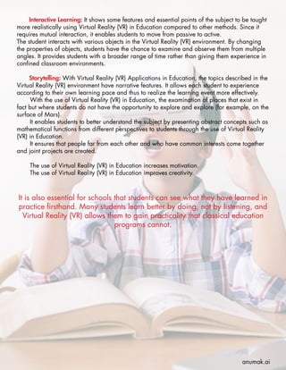 Use Of Virtual Reality In Education | PDF