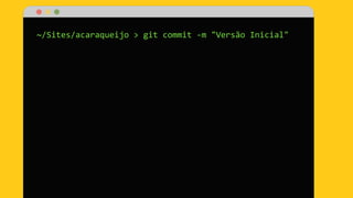 ~/Sites/acaraqueijo > git commit -m "Versão Inicial"
 