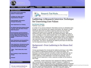 http://www.uxmatters.com/mt/archives/2009/07/laddering-a-research-interview-technique-for-uncovering-core-values.php 
 