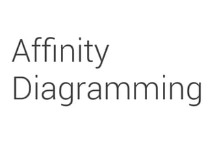 Affinity 
Diagramming 
 
