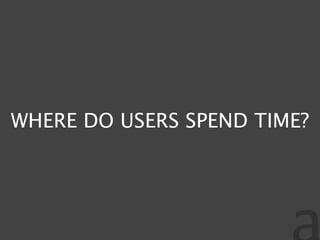 WHERE DO USERS SPEND TIME?
 