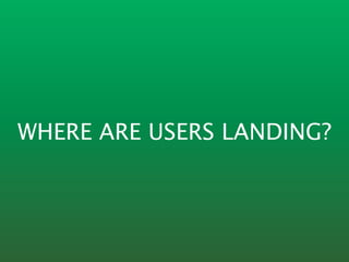 WHERE ARE USERS LANDING?
 