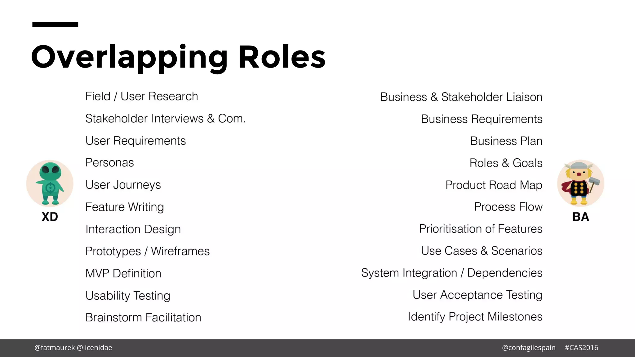 Overlapping Roles
@fatmaurek @licenidae @confagilespain #CAS2016
 