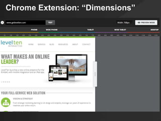 Chrome Extension: “Dimensions” 
 
