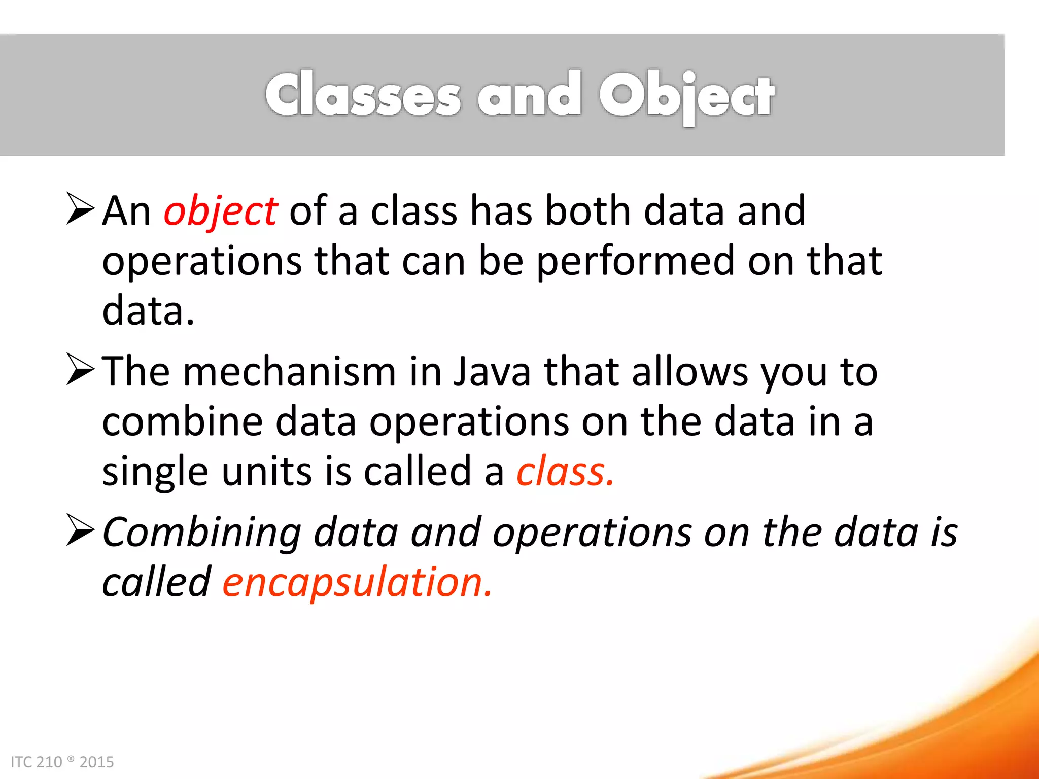 Java - User Defined classes | PPT