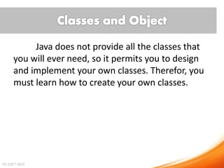 Java - User Defined classes | PPTX | Programming Languages | Computing