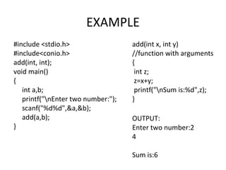 User defined functions in C programmig | PPT