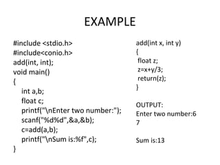 User defined functions in C programmig | PPT