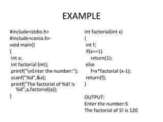 User defined functions in C programmig | PPT