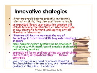 User Education And Information Literacy Innovative Strategies And Practices