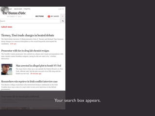 Your search box appears.
 