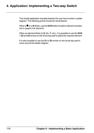 ZELIO2_EN.book Page 46 Tuesday, January 13, 2004 11:53 AM




  :$7+'2* /( 0HQX


 'HVFULSWLRQ
                  7KH SURJUDP H[HFXWLRQ WLPH GHSHQGV RQ WKH WSH DQG QXPEHU RI LQSXWV
                  RXWSXWV DQG WKH QXPEHU RI H[WHQVLRQV
                  7KH YDOXH RI WKH GHIDXOW H[HFXWLRQ FFOH LV  PLOOLVHFRQGV
                  ,OOXVWUDWLRQ
                     7HOHPHFDQLTXH                            =HOLR 
                        /( 1              

                        :$7+'2*                ,1$7,9(
                        Ã



                                              
                                                            0HQX  2.


                  ,I WKH GXUDWLRQ RI WKH H[HFXWLRQ FFOH RI WKH SURJUDP DQG WKH HPEHGGHG
                  VRIWZDUH IXQFWLRQV H[FHHGV WKH FFOH YDOXH VHOHFWHG E WKH SURJUDPPHU
                  1 WLPHV PV 