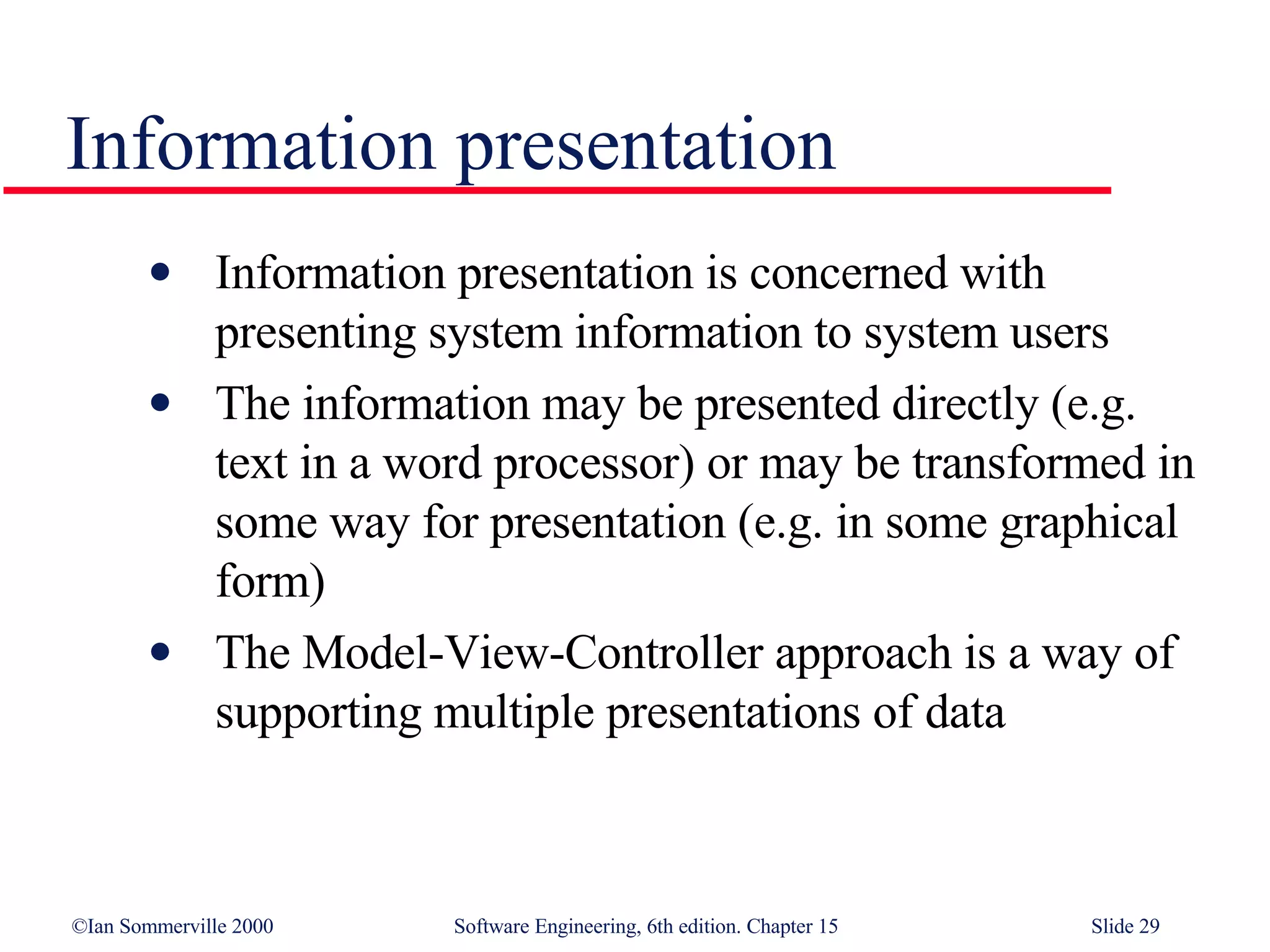 User Interface Design in Software Engineering SE15 | PPT