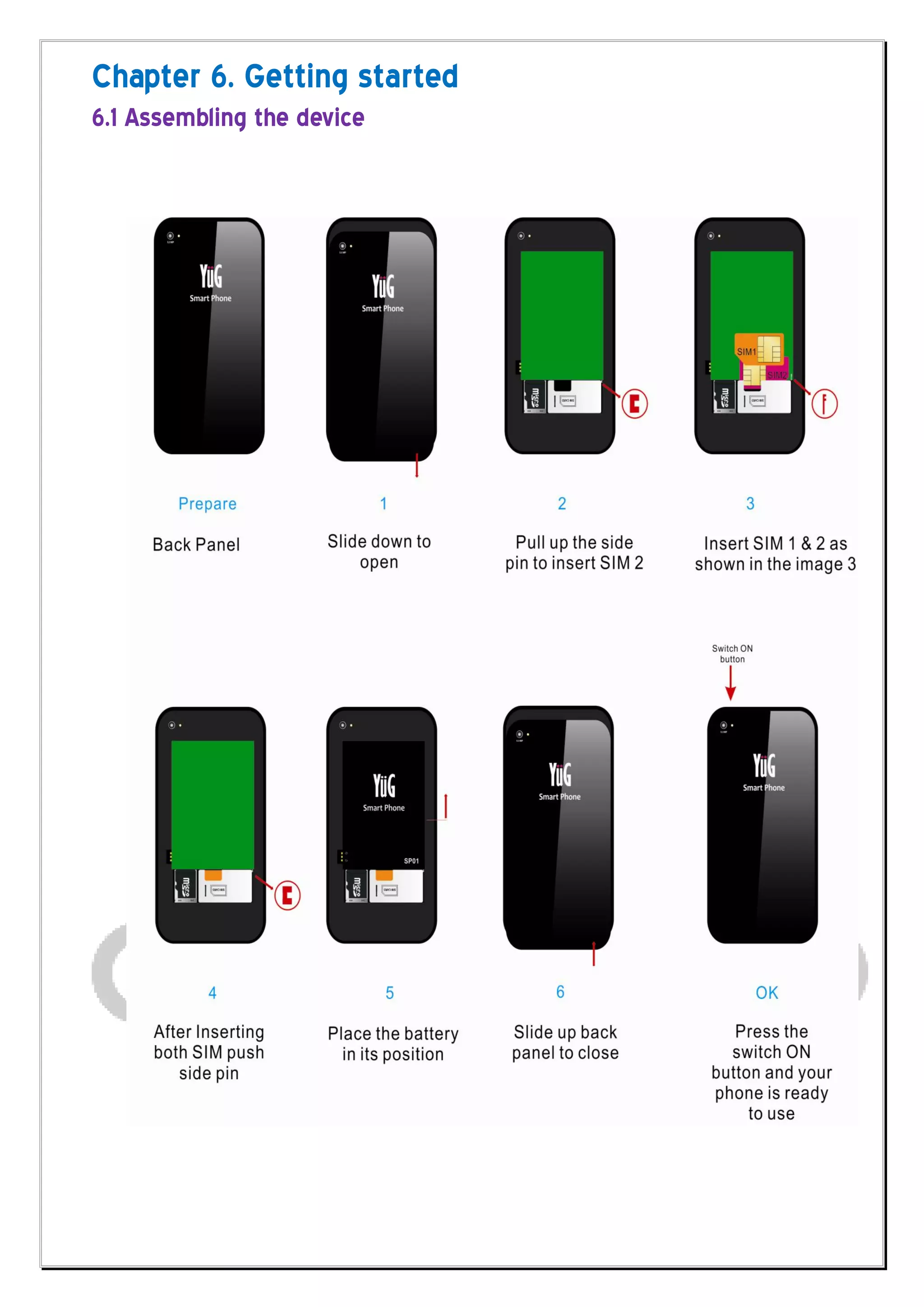 Chapter 6. Getting started
6.1 Assembling the device
 