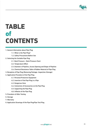 Plug Go Maintenance Sheet.pdf PlugCo - User Manual of Pipe Plug | PDF