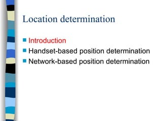 User mobility and location management | PPT