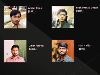 Arslan Khan
(3871)
Muhammad Umair
(3825)
Umar Farooq
(3856)
Irfan Haidar
(3897)
 